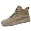 Fashion High End Brand Winter Hot Selling Men's High Top Shoes Street Trend Cotton Oxford Shoes Men's Genuine Leather Casual Shoes