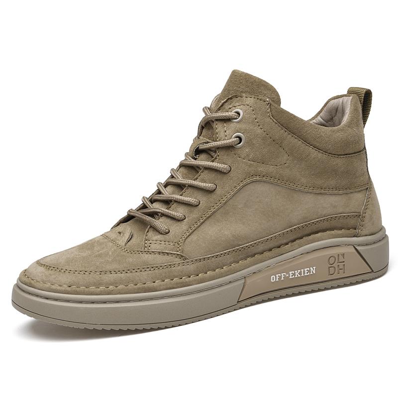Fashion High End Brand Winter Hot Selling Men's High Top Shoes Street Trend Cotton Oxford Shoes Men's Genuine Leather Casual Shoes