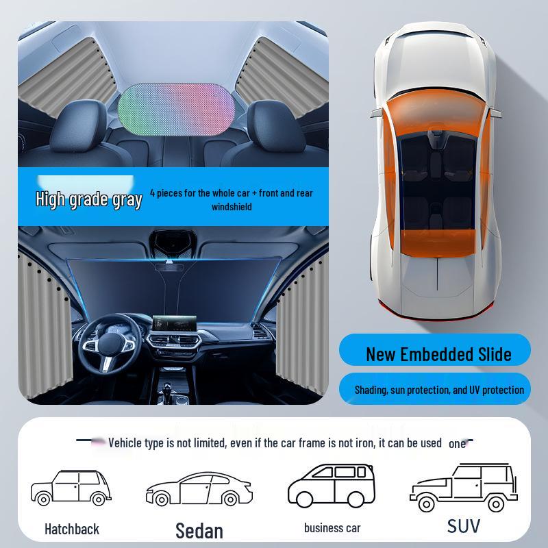 Car Sunshade Curtains for Small Vehicles with Window Privacy Protection
