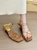 Retro Square Head 2025 New One-word with Wedge Heel Sandals Women's Summer Maillard Is Super Versatile and Wears Sandals