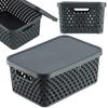 KADAX Basket With Lid Organizer Storage Container Box