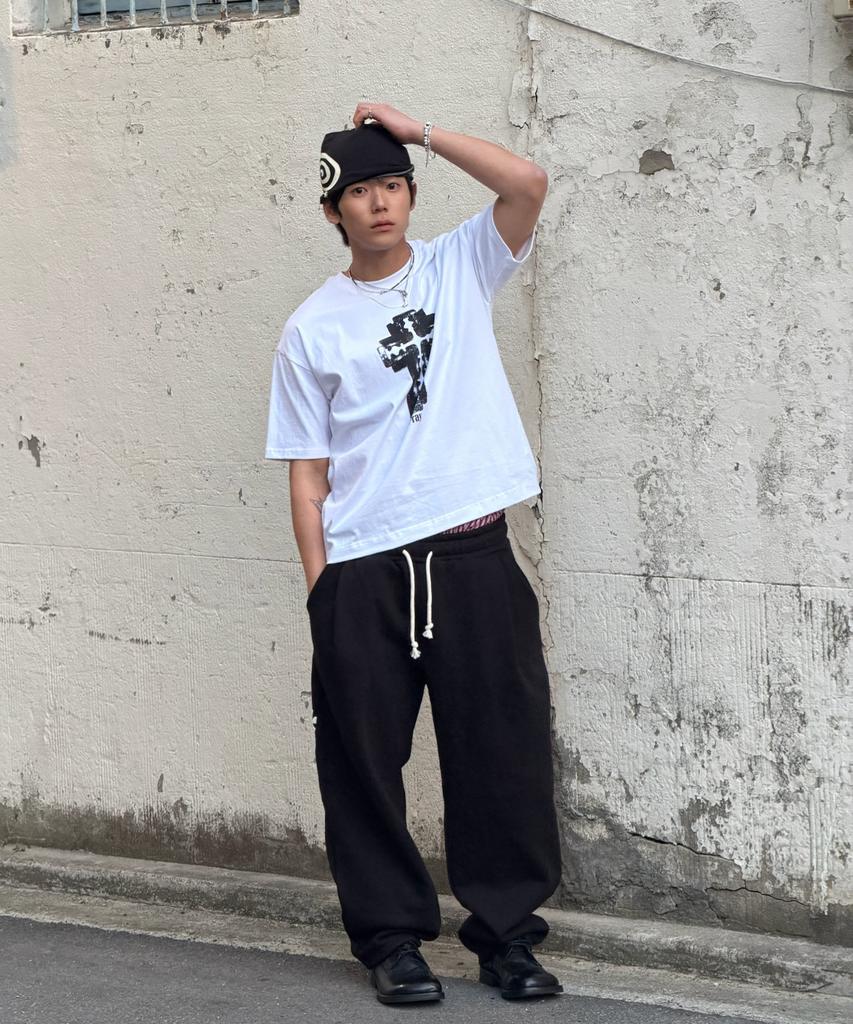 AMOU Razor Cross Half T-Shirts White