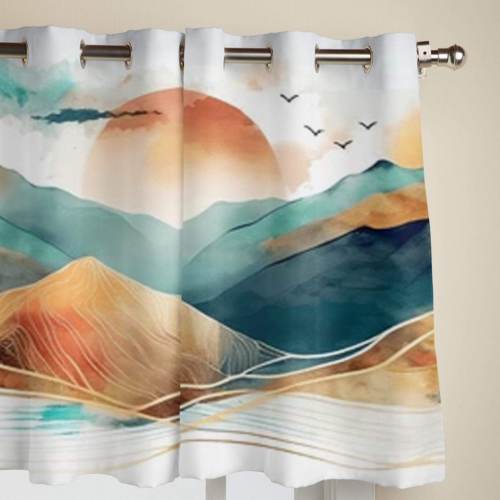 Абстрактные горы оконные шторы для гостиной роскошный декор спальни шторы кухонные — фото 4