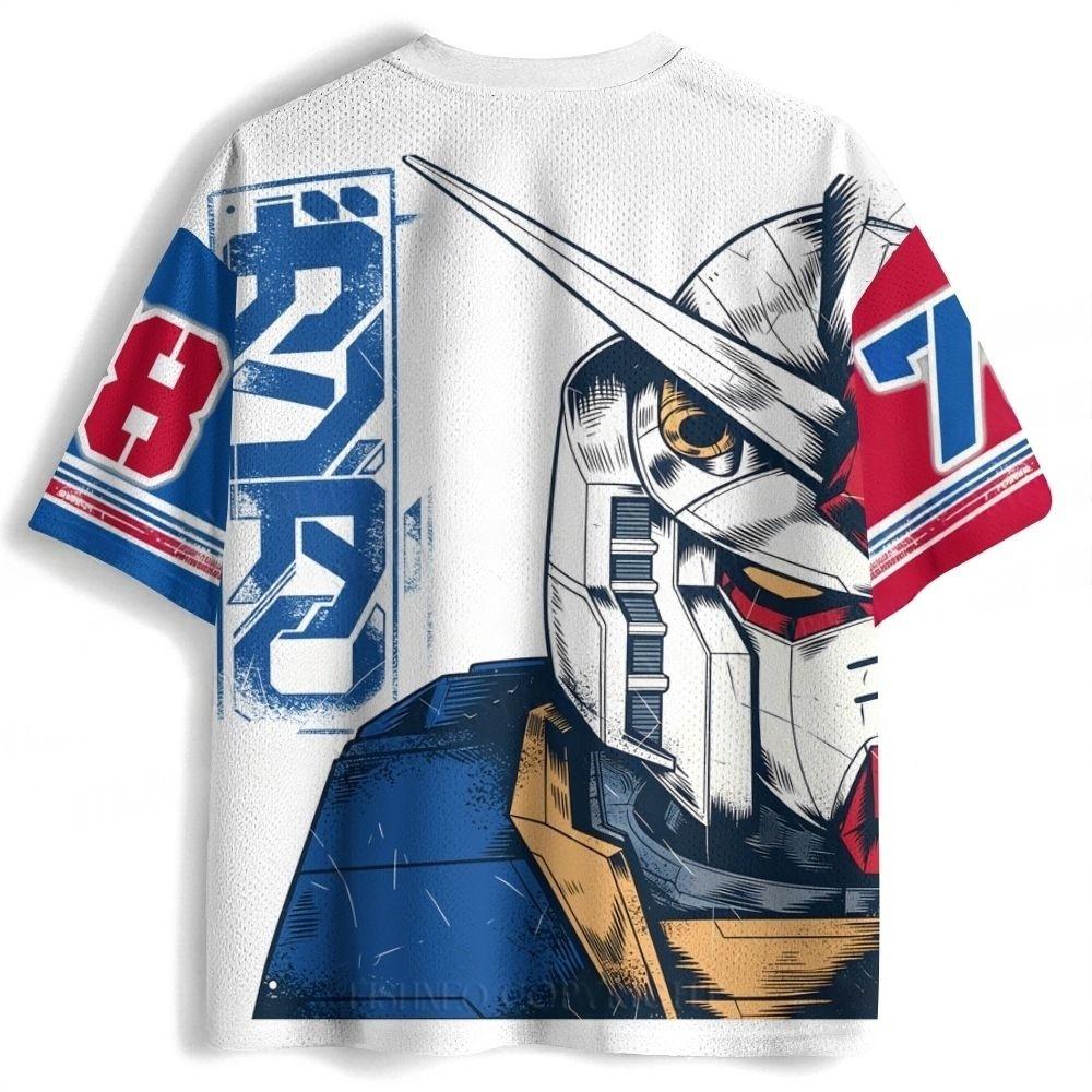 Children's, Men's, and Women's American Vintage Mecha Style 3D Printing, with Niche Hip-hop Short Sleeved Jerseys for Fans
