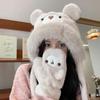 Cute Cartoon Bear Winter Warm Hat & Gloves Set