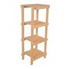 Yellow Decorative Tiered Wooden Shelf Portable Shoe Rack 4 Tiers