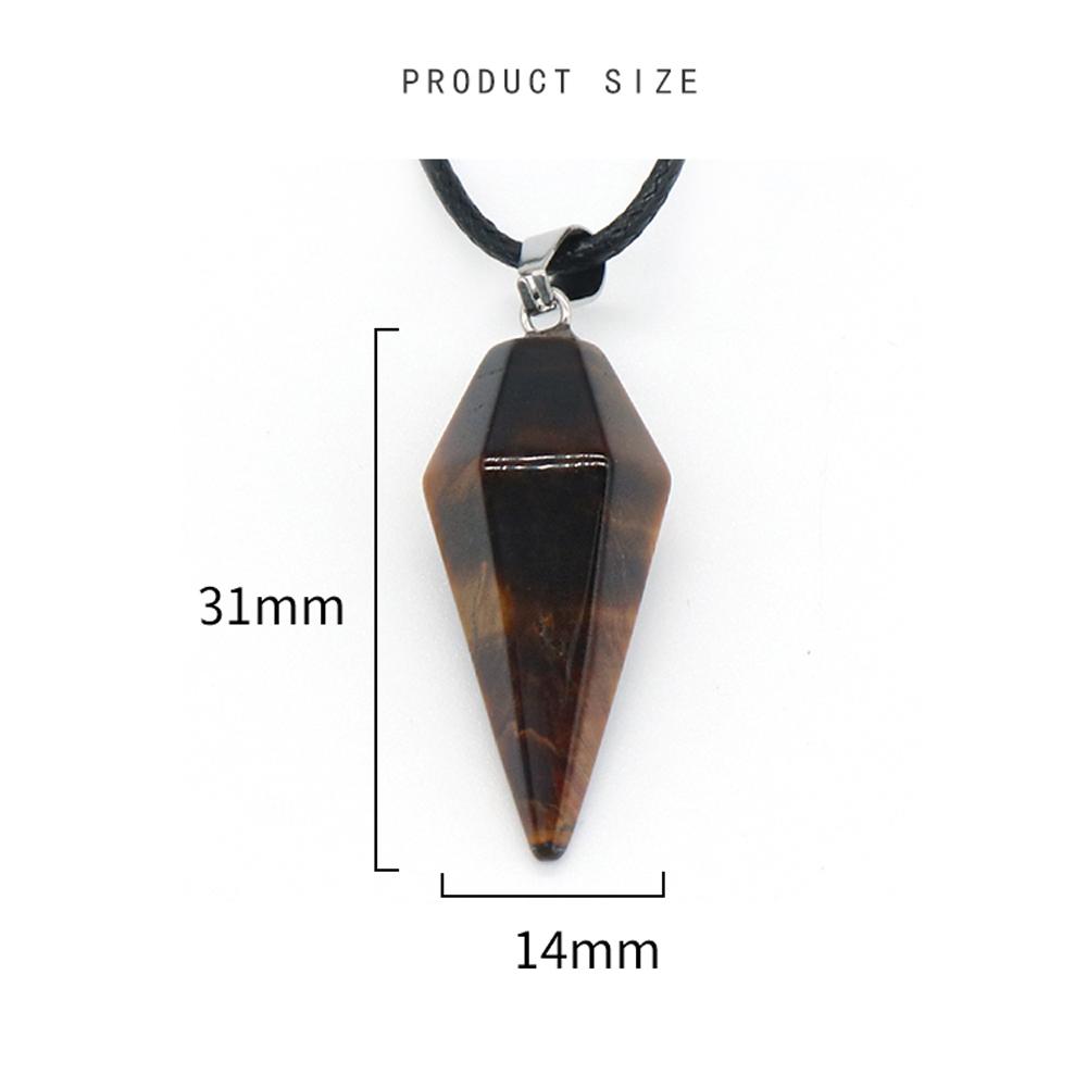1 szt. Energia Kamień Naturalny Stożek Naszyjnik Wisiorek, Geometryczny Styl Reiki Uzdrowienie Kryształowy Wisiorek Naszyjniki dla Kobiet Mężczyzn Świąteczna Biżuteria Prezenty