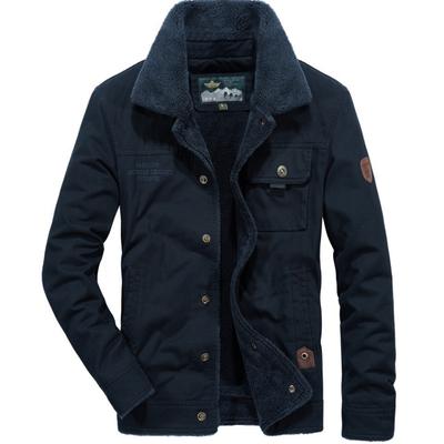 Winter Herren Baumwolle gefütterte Jacke mit dickem Revers Warmer Mantel Mittleren Alters Loose Fit Baumwolle gefütterte Jacke