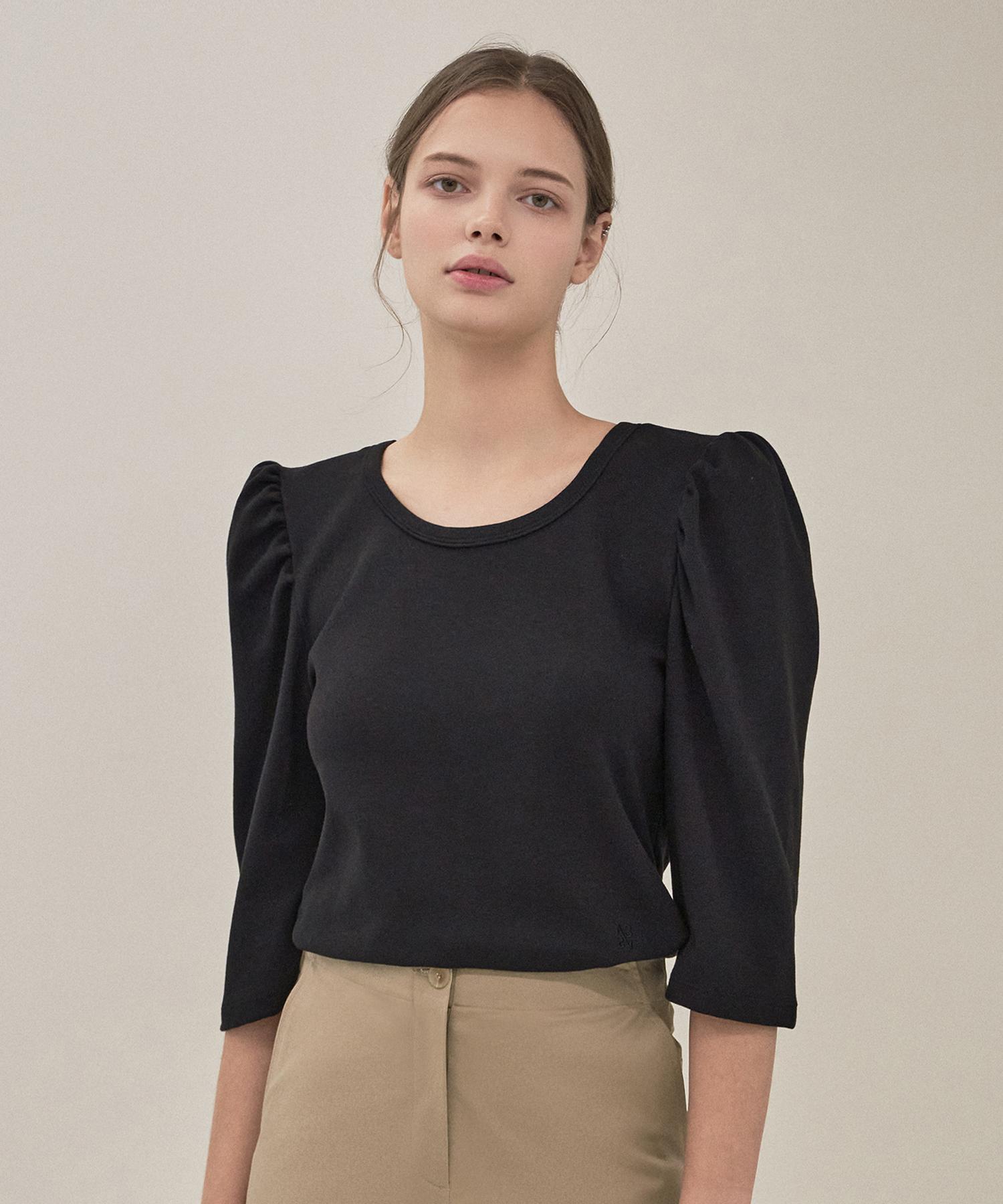 Футболка с коротким рукавом-фонариком Aim Swing Sleeve Puff Point Black/F