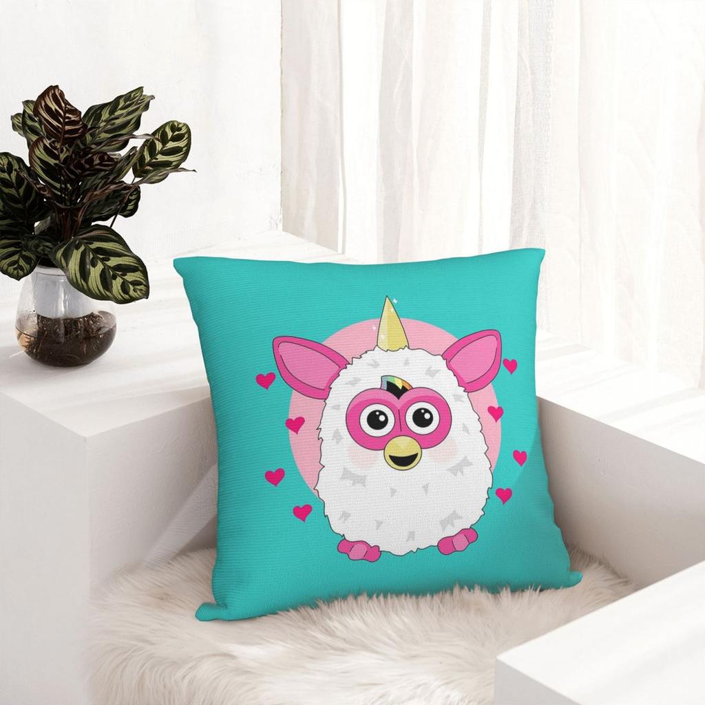 90s Furby Unicorn Square Pillowcase Cushion Cover Pillow Case Throw Pillow Cover for Home Sofa Living Room