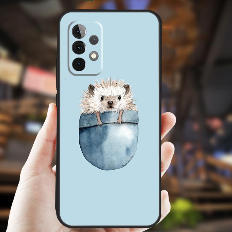 Animal Hedgehog Case For Samsung Galaxy A05 A06 A22 A53 A33 A26 A16 A56 A36 A32 A52 A54 A34 A14 A55 A15 A35