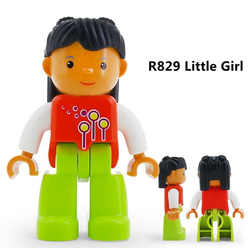 Duplo Action Figures Family Member Police Doctor Big Size Building Blocks Diy Education Kids Toys
