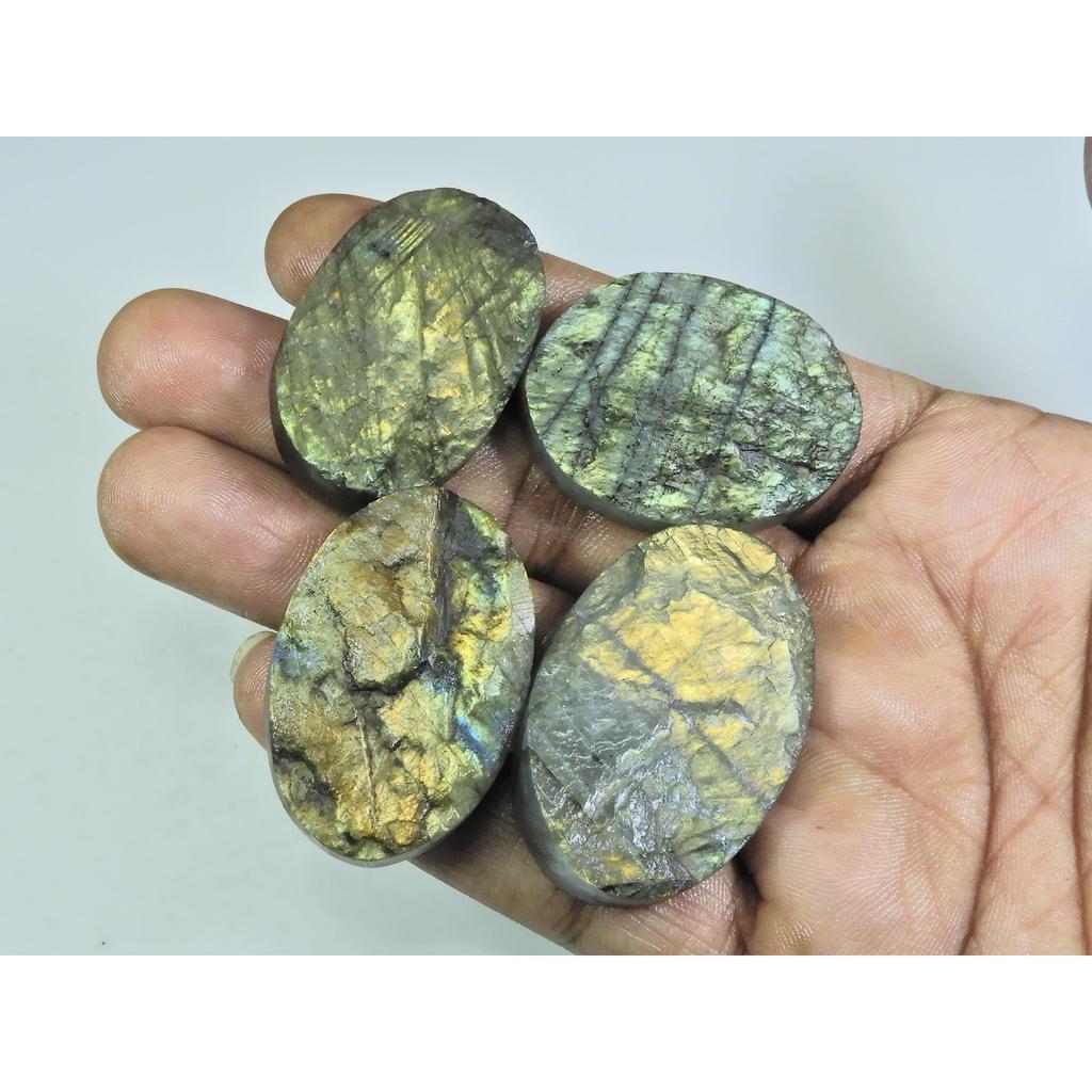 24X38-28X43MM Natural Multi Labradorite Durzy Cabochon Gemstone 4PCS Lot LL-928