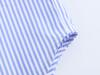2025 Spring/Autumn Floral Print Blue Striped Loose Fit Long Sleeve Shirt with Turn-Down Collar