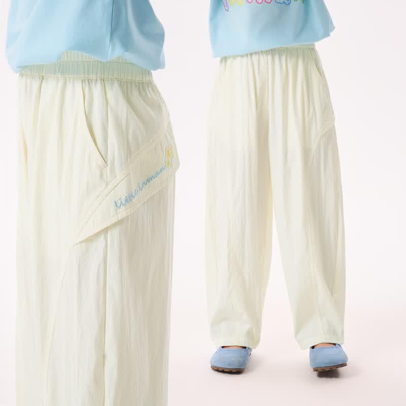 Xiao Yin Man Girls  Lightweight Breathable Embroidered Casual Long Pants 140