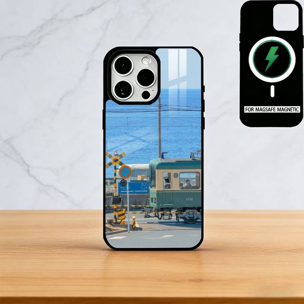 Japanese Trains and City Views Phone Case For iPhone17,16,15,14,13,12,11 Plus,Pro Magnetic For Magsafe Wireless Charging
