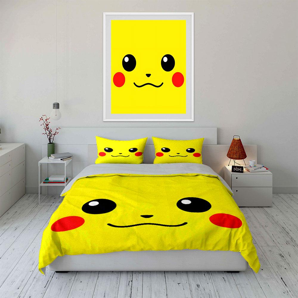 Yellow Background, Cartoon Face. Bedding Sets Duvet Cover Sets Duvet Covers Pillowcases(1 * Duvet Cover 2 * Pillowcases, Without Duvet Insert)