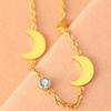 Stainless Steel Moon Beaded Fine Bracelets for Women Ladies Classic Fashion Exquisit Zircon Beaded Bracelets Jewelry Accessories