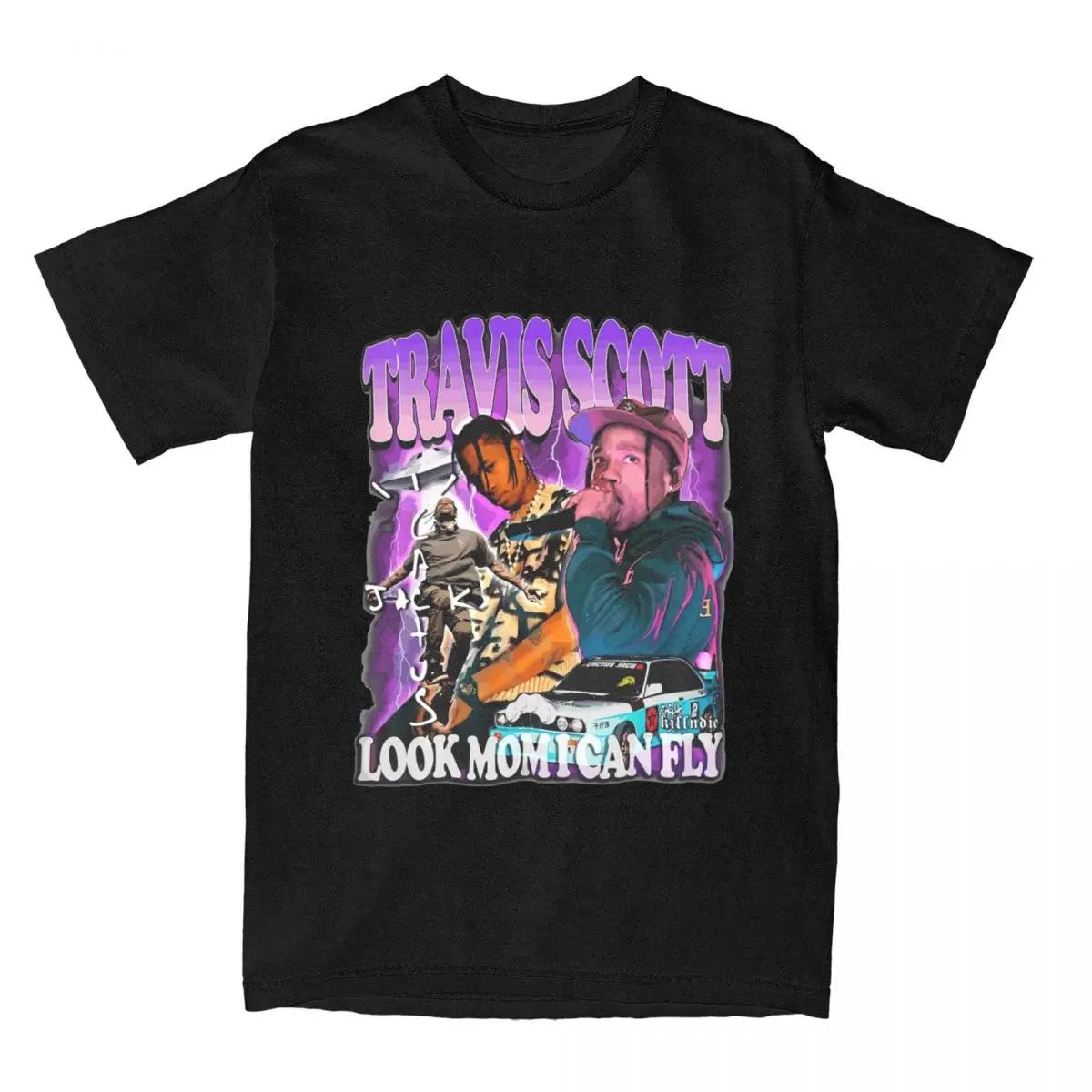 

Мужская Женская Футболка Travis Rap Scotts Мерч Футболка из Чистого Хлопка Одежда Юмор Футболка Все Сезоны 4XL