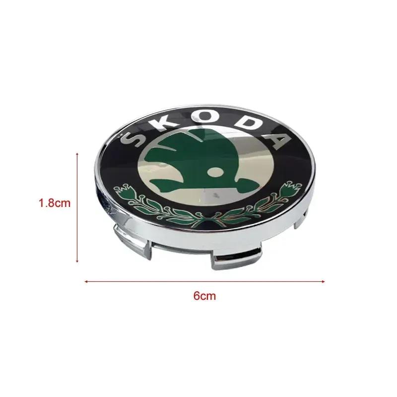 4pcs 60mm Car Wheel Center Hub Cap Rim Cover Emblem Stickers For Skoda Octavia 1 2 3 A4 A5 A7 A8 MK1 MK2 Kodiaq Superb 3 Karoq