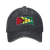 Gyana Flag Embroidered Washed Cotton Baseball Cap Adjustable Fit Classic Design For Everyday Wear And Outdoor Activities