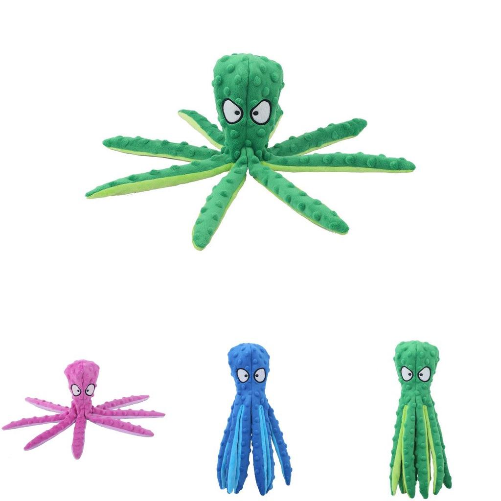 Colorful Octopus Dog Toy With Squeaker And Crinkly Paper