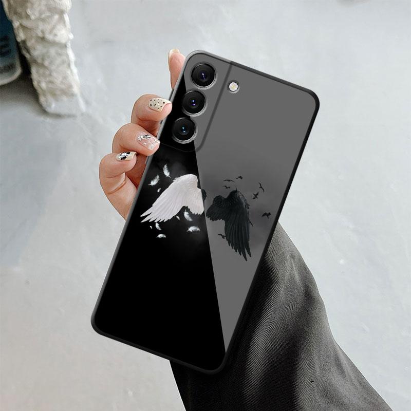 Telefon Shell Für Samsung Galaxy S23 S22 S21 S20 Fe Ultra S10 S9 S8 Plus Hinweis 20ultra 10plus Fall Abdeckung mädchen Engel Und Dämon Flügel
