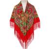 Square Shawl Flower Scarf For Women'S Large-Sized Hijab Retro Printed Tassels Warp Warm Autumn And Winter Cape Bufandas Poncho