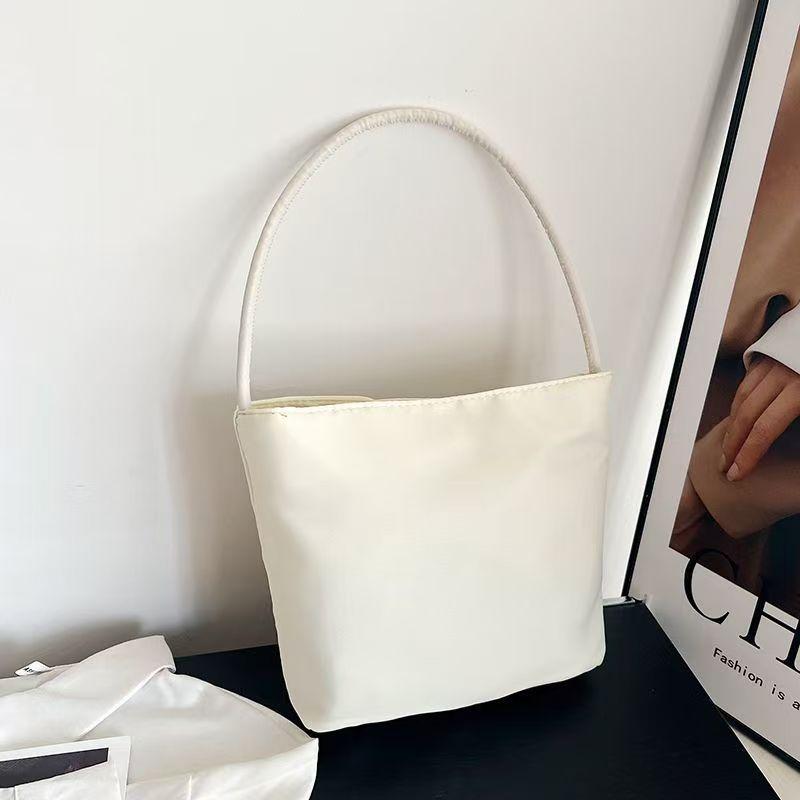 Fashion Embroidered High-Stretch Waterproof Nylon Shoulder Bag for Women, Casual Underarm Crossbody Purse