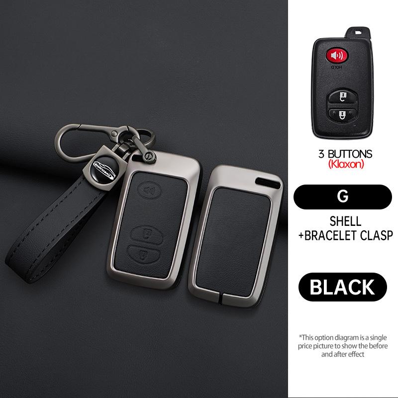 Zinc Alloy Leather Car Key Case Shell Cover for Toyota Prius 30 Alpha Aqua Land Cruiser Auris for Lexus LC 200 2012 - 2014 Parts