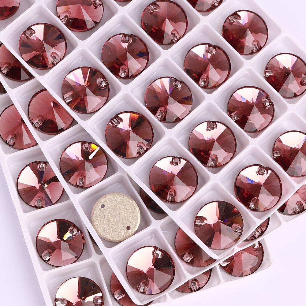 High Quality Rivoli 80+ Colors Rhinestones Crystal AB Sew-on Glass Gems Clothing Flatback Sewing Stones Women Bling Bling Shine