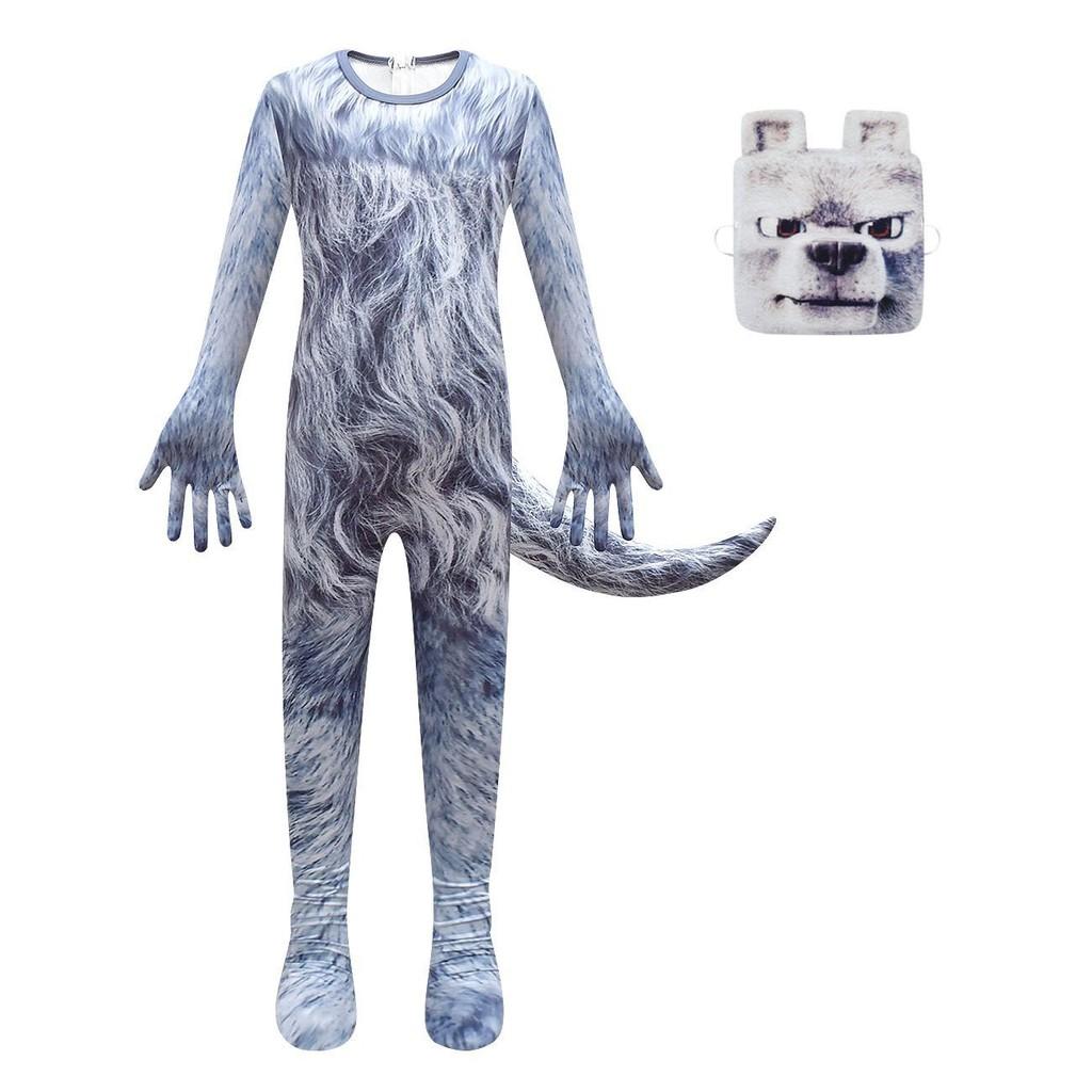 

Детский костюм комбинезон с принтом животного собаки, персонажа игры, маска, комплект, наряд на Хэллоуин, костюм для косплея 160Cm