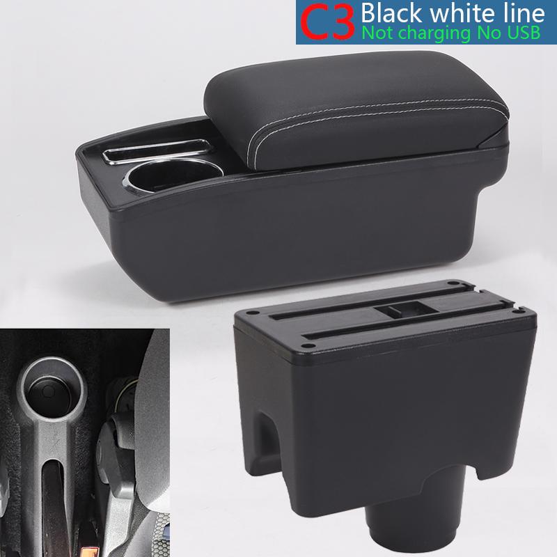 For Volkswagen UP Armrest Box For Skoda Citigo iv VW UP Seat Mii Car Armrest Console Auto Storage Box Cup Holder Car Accessories C3 Black white NOUSB