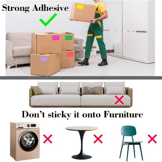 YSHIHE Colored Labels Stickers 3 x 2 Inch Rectangular Moving Labels 8 Colors Large Color Coding Labels - 240 Pack