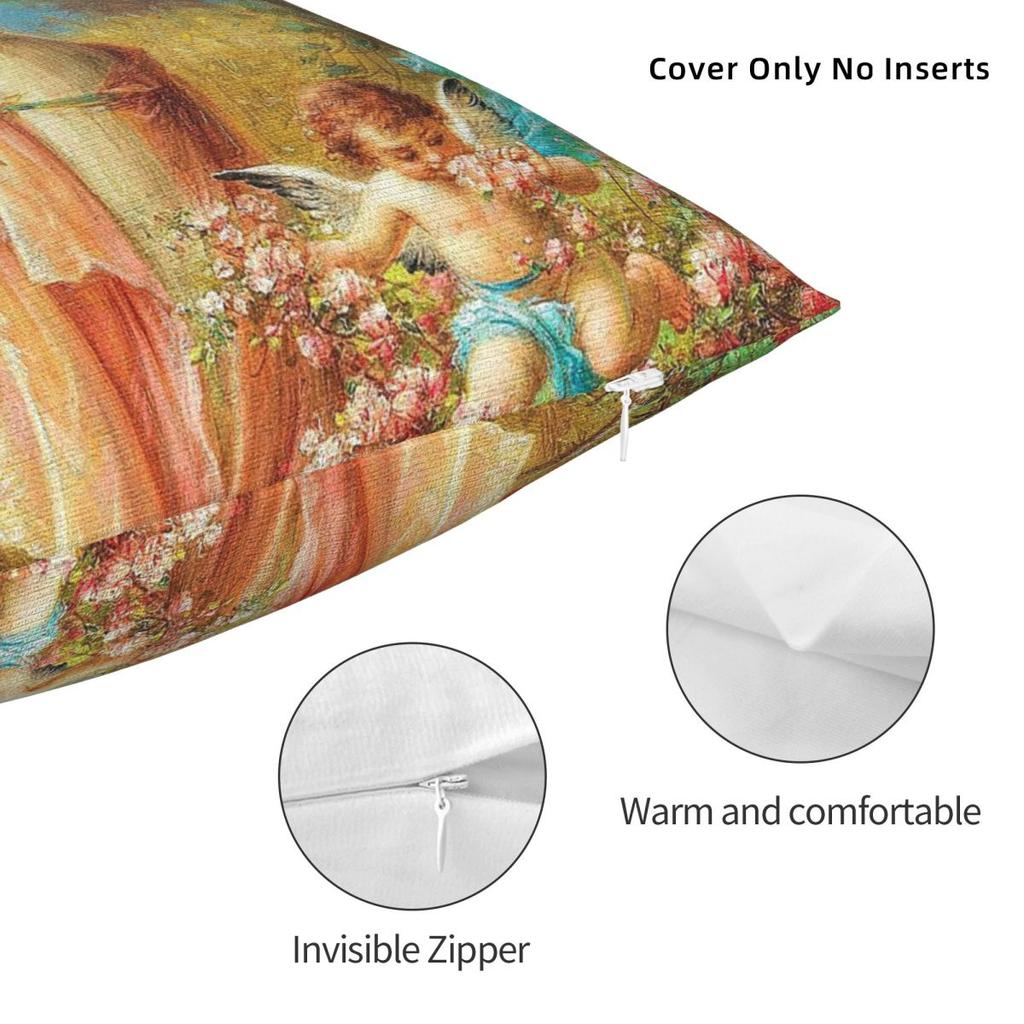 Allegory Of Summer Messengers Of Love Square Pillowcase Polyester Linen Velvet Pattern Throw Pillow Case Bed Cushion Cover 45X45
