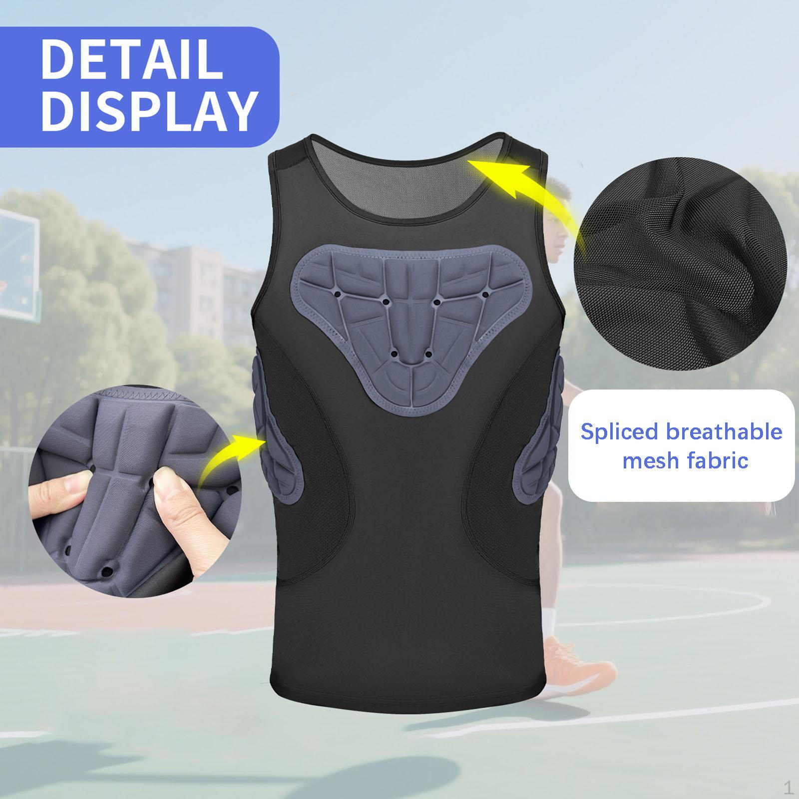 

Мужской жилет с мягкой защитой груди и ребер, спортивный тренировочный топ для скейтбординга XXL