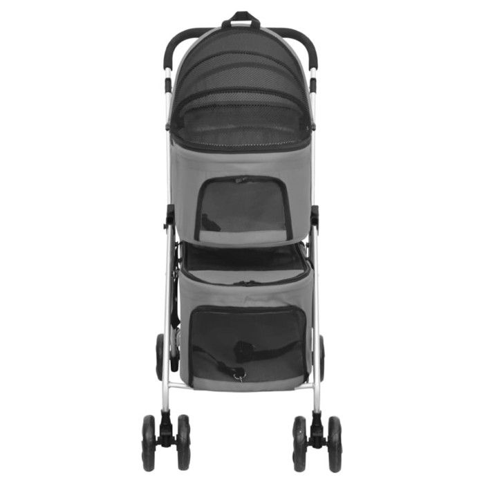 VidaXL Folding 2-Tier Dog Stroller Grey 83x48x97 Cm 172205