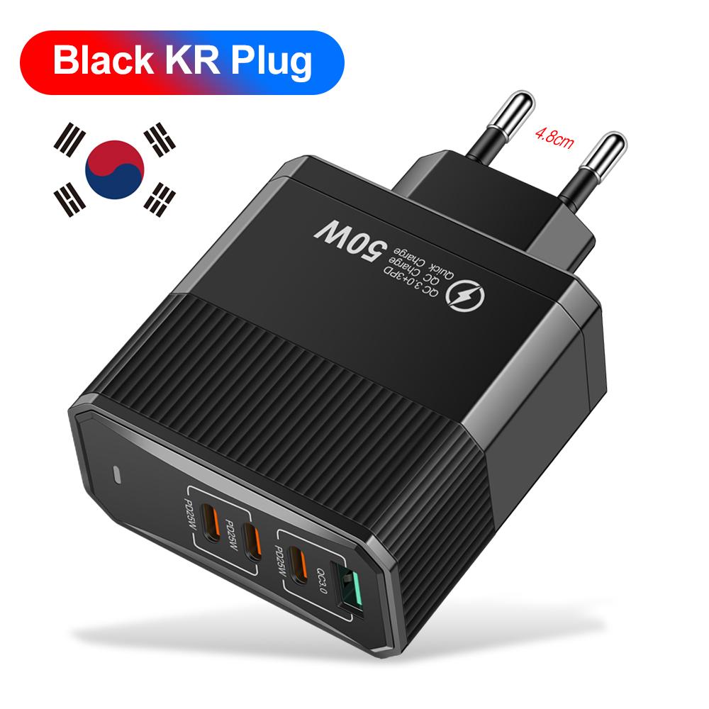 Adăugați încărcător de 100W cu 4 porturi TypeC, încărcare rapidă QC3.0, încărcător de călătorie pentru iPhone Samsung Xiaomi, adaptor de perete cu priză EU/US/UK/KR