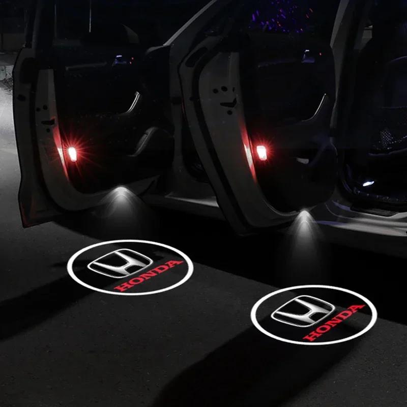 For Honda LED Car Door Welcome Light Ghost Shadow Projector Accord 9Th 10Th Gen CR-Z CR Z Spirior Elysion Odyssey Accessories