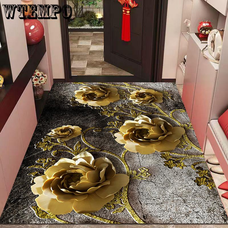Entrance Carpet At The Foyer Dirt Resistant Crystal Velvet Carpets Absorbent Foot Mats Door Mats