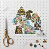 18pcs  Anime Watercolor Greek island scenery Paper Stickers,  for Luggage, Notebook, Diary, Album Decoration, DIY stationery