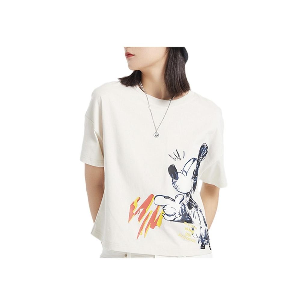 Li Ning x Disney Loose Short Sleeve T-Shirt Women Tops White AHSQ268-1