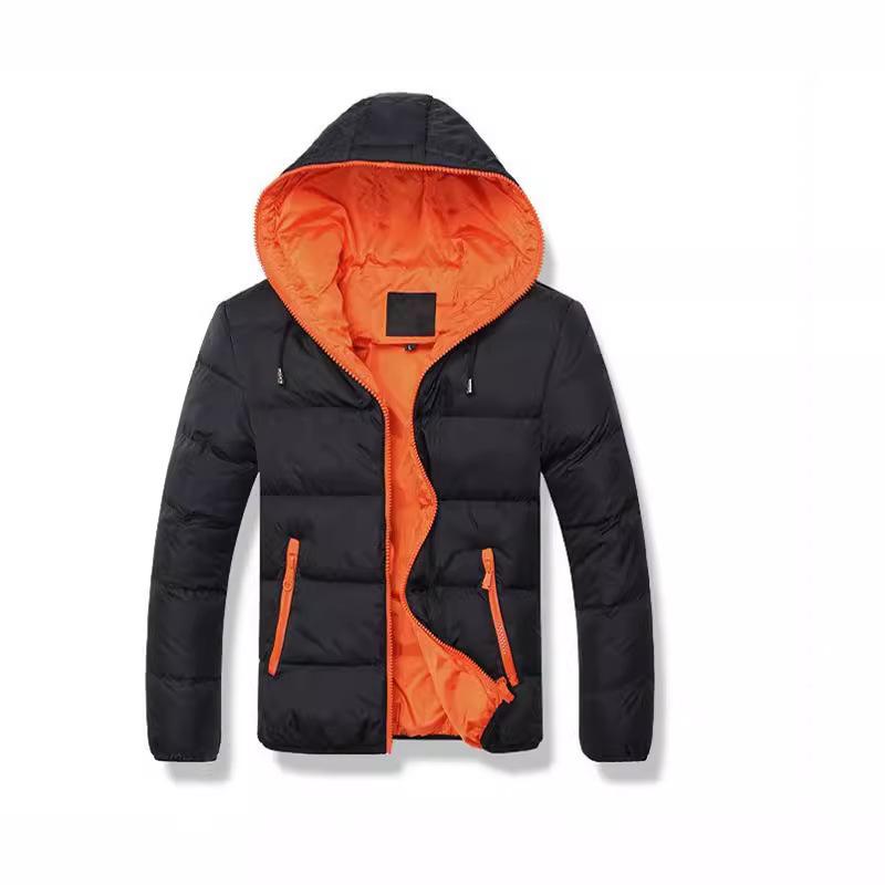 

Winter Padded Jacket Men s Cold-proof Padded Jacket Top New Casual Hooded Color Matching Warm Padded Jacket 4XL
