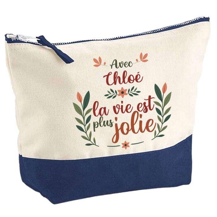 Trousse de maquillage - PLANETEE - Chloé la vie est plus jolie - Grand format - Coton - Impression HD (France)