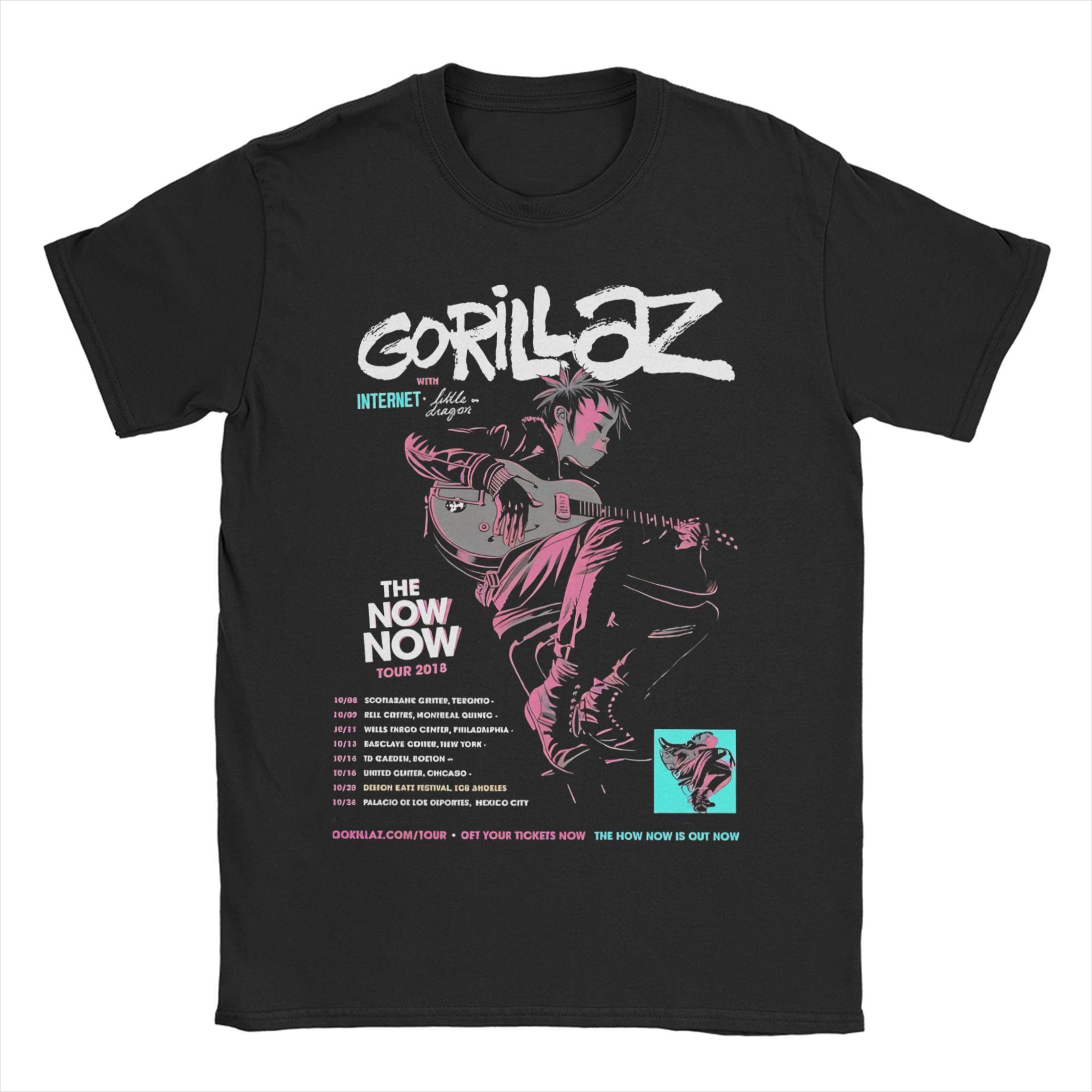 Punk Music Gorillazed Band T Shirt for Unisex Women Pure Cotton Novelty TShirt Round Collar Tee Shirt Short Sleeve Tops Original L