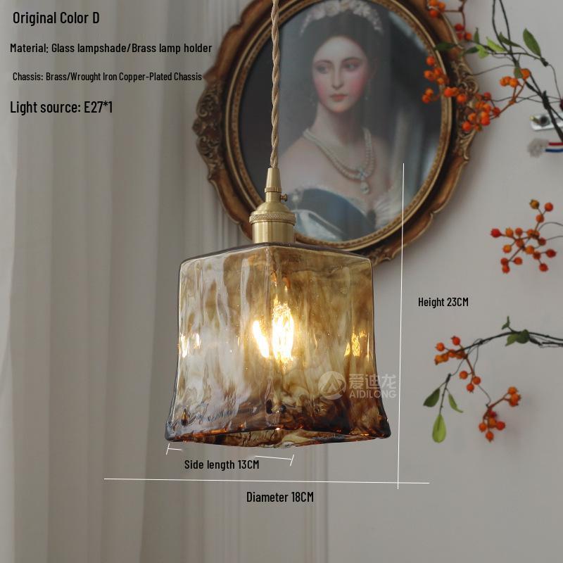 Nordic Retro Brass Glass Pendant Light - Ideal for Bar, Restaurant, Bedside, or Cafe.