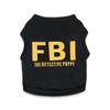 FBI Print Black Cotton Dog Vest - Spring/Summer Teddy Clothes
