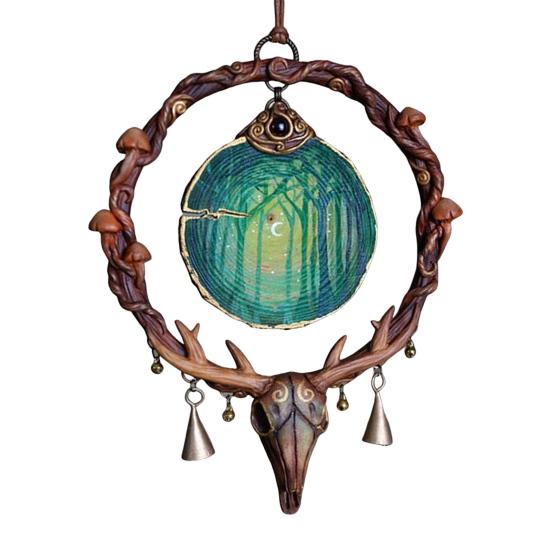 Handcrafted Moth Hanging Decoration Metal Elf Wall Hanging Sculpture Nature Inspired Artistic Pendant for Home Door Window Decor