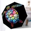 1pc Sea turtle Stained glass Automatic Folding Umbrella, Heavy Duty 8 Rib Iron Frame,  Suitable for Travel, Daily Use, Birthday, Decor Gift  70