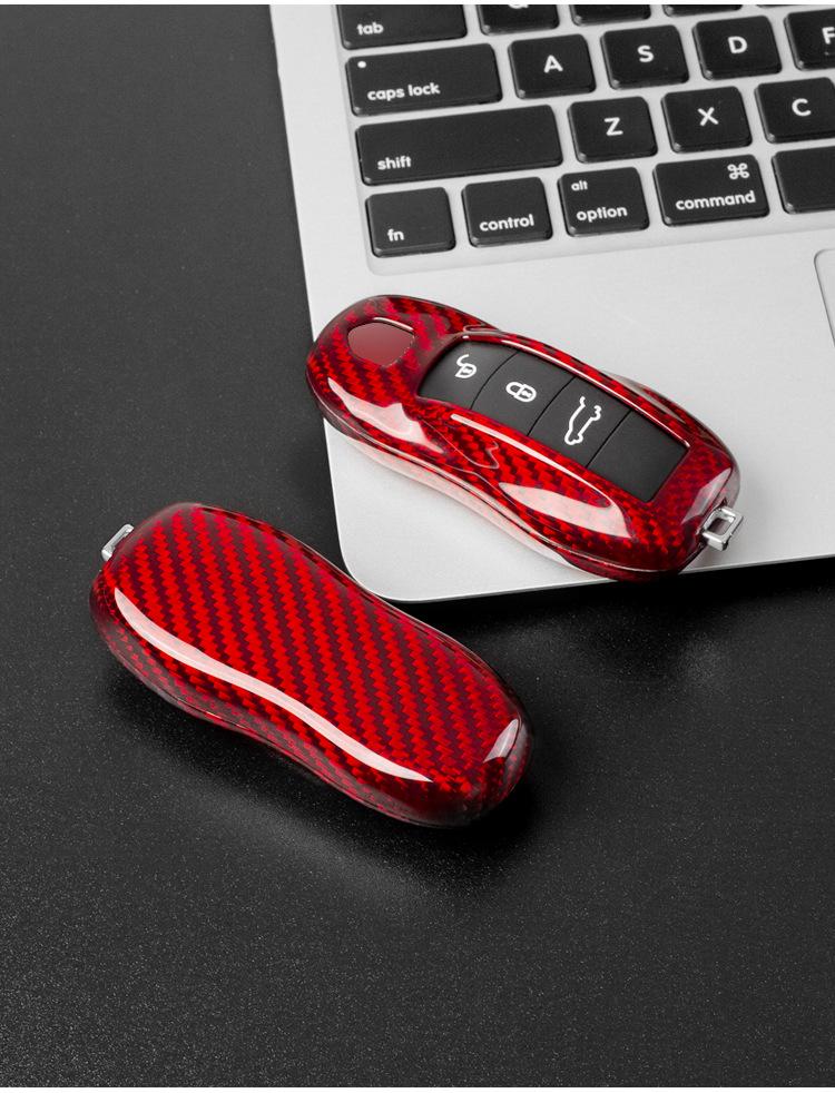 Real Carbon Fiber Key Shell for Cayenne, Macan, and Panamera by T-carbon